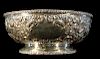 STERLING SILVER REPOUSSE 9" FOOTED BOWL