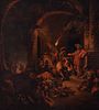 Dutch or French school; late seventeenth century. 
"The court of miracles". 
Oil on canvas. Relined.