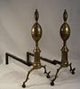 PR OF LATE 18THC. OR EARLY 19THC. ANDIRONS