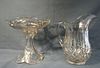 2 PCS 19TH C. CLEAR GLASS: 2 PART COMPOTE &