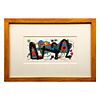 JOAN MIRÓ. Portugal. De la serie Miró Escultor No. 1974-1975. Firmada en plancha. Litografía sin número de tiraje.  20 x 40 cm