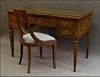 MARQUETRY INLAID CONTINENTAL DESK & CHAIR