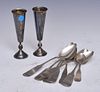 Silver Beakers and Coin Silver Spoons