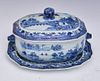 Chinese Blue and White Canton Tureen and Platter