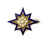 A Victorian gold split pearl and enamel star,