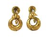 A pair of Victorian gold drop earrings,