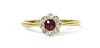 A gold ruby and diamond cluster ring,