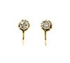 A pair of gold single diamond earrings,