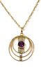 An Edwardian gold amethyst and seed pearl pendant,