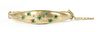 A 9ct gold emerald hinged bangle, by Smith & Pepper,