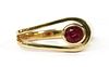 An 18ct gold single stone synthetic ruby ring,