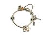 A silver Pandora charm bracelet,