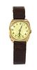 A 9ct gold mechanical strap watch,