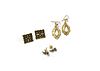 Three pairs of gold earrings,
