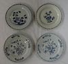 4 BLUE & WHITE CHINESE EXPORT PLATES