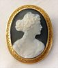 HARD STONE CAMEO IN 18K YELLOW GOLD FRAME