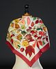 Vintage Chanel "Feuilles d'Automne" Silk Scarf, c. 1990, featuring a fall leaf motif with a red border, made in France, with hand rolled edges, H.- 36