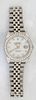 Man's Stainless Steel Rolex Oyster Perpetual Day-Date Wristwatch, Model 116234, Serial # G574686, with a mother-of-pearl dial, an 18K white gold diamo