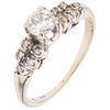 RING WITH DIAMONDS IN 10K WHITE GOLD 1 Brilliant cut diamond ~0.37 ct Clarity: I1-I2. Weight: 2.8 g. Size: 5 ¾ | ANILLO CON DIAMANTES EN ORO BLANCO DE