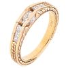 RING WITH DIAMONDS IN 14K YELLOW GOLD 1 Brilliant cut diamond ~0.35 ct Clarity: SI2-I1, Princess cut diamonds | ANILLO CON DIAMANTES EN ORO AMARILLO D