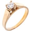 SOLITAIRE RING WITH DIAMOND IN 14K YELLOW GOLD 1 Brilliant cut diamond ~0.35 ct Clarity: VS1-VS2. Size: 6 ¾ | ANILLO SOLITARIO CON DIAMANTE EN ORO AMA