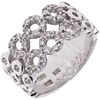 RING WITH DIAMONDS IN 14K WHITE GOLD Brilliant cut diamonds ~0.30 ct Weight: 6.6 g. Size: 7 ¾ | ANILLO CON DIAMANTES EN ORO BLANCO DE 14K con diamante