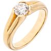 SOLITAIRE RING WITH DIAMOND IN 18K YELLOW GOLD 1 Brilliant cut diamond ~0.60 ct Clarity: SI1-SI2. Size: 6 ¾ | ANILLO SOLITARIO CON DIAMANTE EN ORO AMA