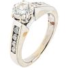 RING WITH DIAMONDS IN 14K WHITE GOLD 1 Brilliant cut diamond~0.98ct Clarity: I1-I3, Brilliant cut diamonds ~0.40 ct | ANILLO CON DIAMANTES EN ORO BLAN