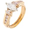 RING WITH DIAMONDS IN 14K YELLOW GOLD 1 Marquise cut diamond ~0.70 ct Clarity: SI1-SI2, Diamonds (different cuts) | ANILLO CON DIAMANTES EN ORO AMARIL