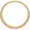 CHOKER WITH DIAMONDS IN 18K YELLOW GOLD Brilliant cut diamonds ~1.30 ct. Weight: 101.8 g | GARGANTILLA CON DIAMANTES EN ORO AMARILLO DE 18K  con diama