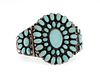 A Gary Reeves Navajo silver and turquoise cluster cuff bracelet