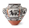 A monumental Debbie Garcia Brown Acoma pottery olla