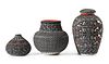 Three Linda Concho Acoma pottery vessels