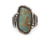 A large Ernest T. Bilagody Sr. Navajo silver and turquoise cuff bracelet