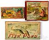 Two Fish Pond board games, etc., ca. 1890