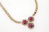 14k Yellow Gold Ruby and Diamond Necklace