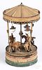 German painted tin clockwork carousel