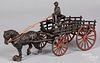 Cast iron horse drawn dray wagon