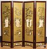 Japanese painted four-part folding screen