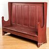 Painted settle bench, 20th c.