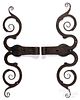 Pair of wrought iron rams horn hinges