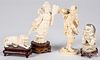 Four Chinese and Japanese carved ivory figures
