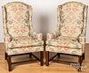 Pair of Lewis Mittman Chippendale style wing chair