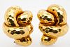 Henry Dunay 18k Yellow Gold Twisted Knot Earrings  