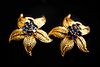 A Pair of Verger Freres 18K Yellow Gold Leaf Earrings