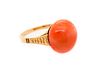 18k Yellow Gold Angel Skin Coral Ring 