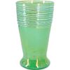 Steuben Iridized Green Jade Vase w/ Silver Threading