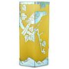 Steuben Blue Aurene Cased Yellow Jade Etched Vase
