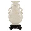 Chinese Nephrite White Jade Flask Vase