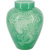 Steuben Acid-Etched Green Jade Over Alabaster Vase